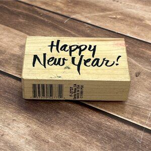 1999 PSX F-2737 HAPPY NEW YEAR CELEBRATION WOOD MOUNTED RUBBER STAMP